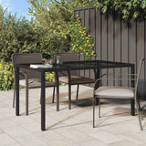 Garden Dining Table Black 150 x 90 x 75 cm Poly rattan