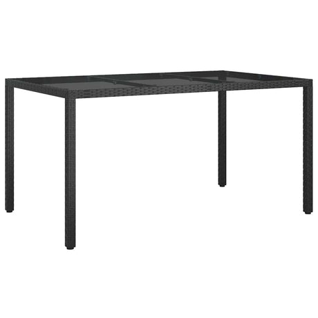 Garden Dining Table Black 150 x 90 x 75 cm Poly rattan