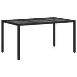 Garden Dining Table Black 150 x 90 x 75 cm Poly rattan