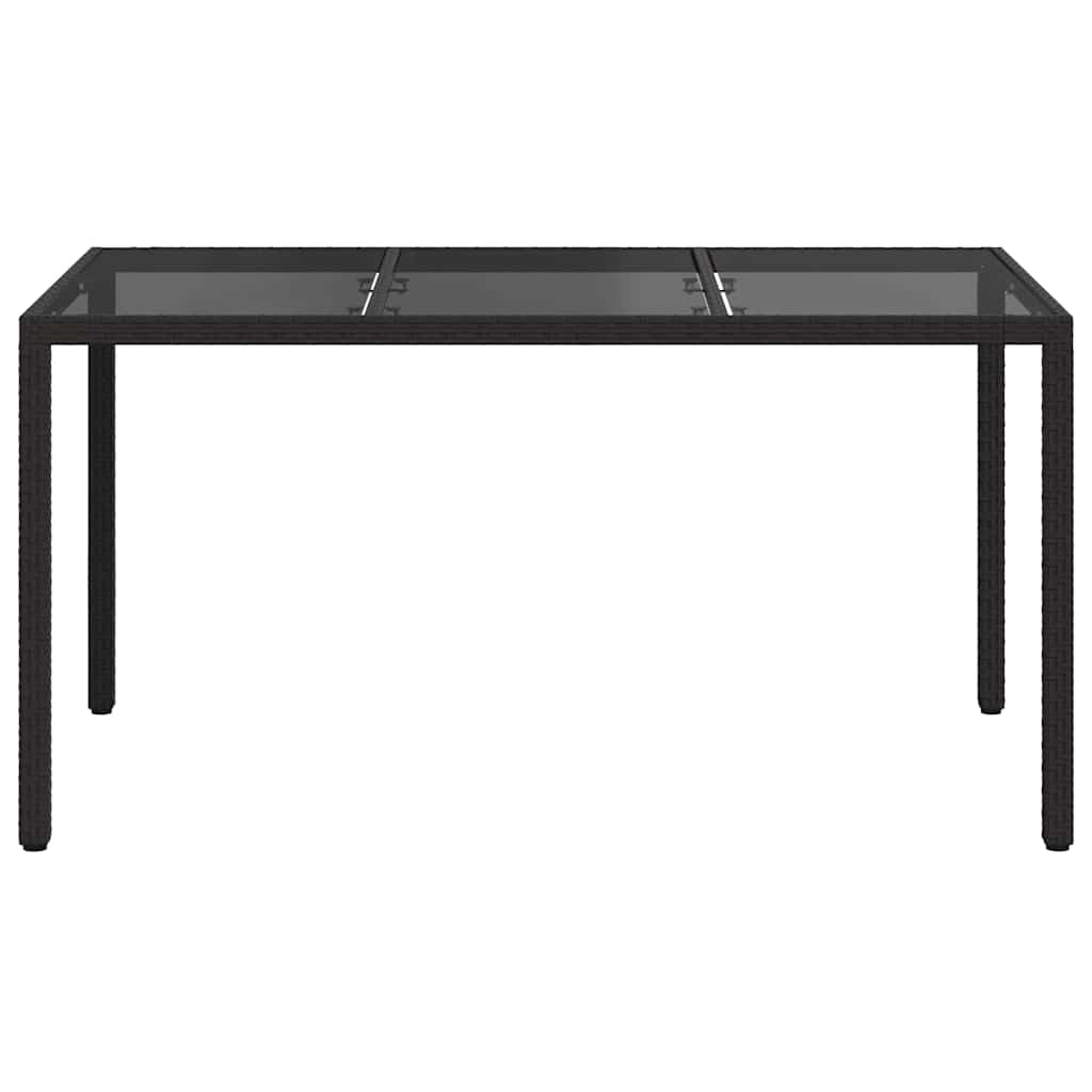 Garden Dining Table Black 150 x 90 x 75 cm Poly rattan