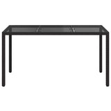 Garden Dining Table Black 150 x 90 x 75 cm Poly rattan