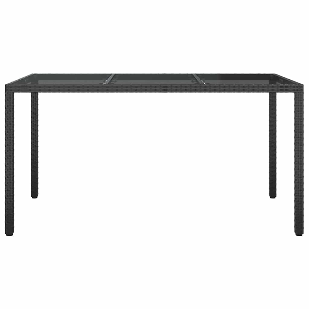 Garden Dining Table Black 150 x 90 x 75 cm Poly rattan