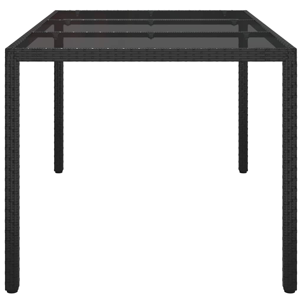 Garden Dining Table Black 150 x 90 x 75 cm Poly rattan