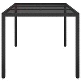 Garden Dining Table Black 150 x 90 x 75 cm Poly rattan