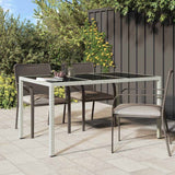 Garden Dining Table White 150 x 90 x 75 cm Poly rattan