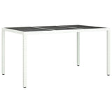 Garden Dining Table White 150 x 90 x 75 cm Poly rattan