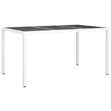 Garden Dining Table White 150 x 90 x 75 cm Poly rattan