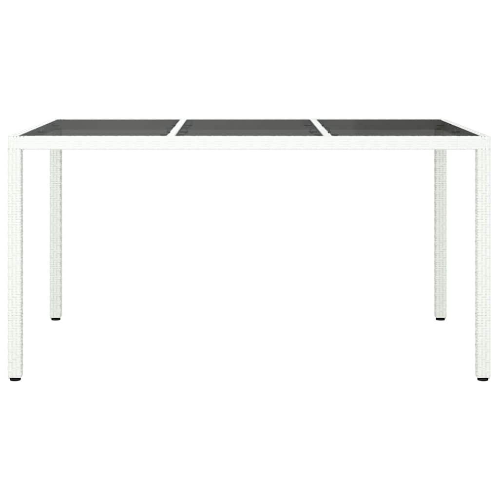 Garden Dining Table White 150 x 90 x 75 cm Poly rattan