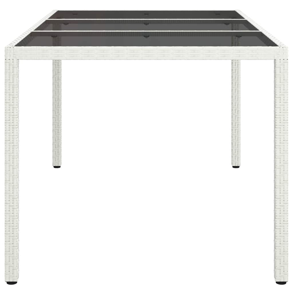 Garden Dining Table White 150 x 90 x 75 cm Poly rattan