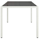 Garden Dining Table White 150 x 90 x 75 cm Poly rattan