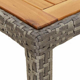 Garden Dining Table Grey 150 x 90 x 75 cm Poly rattan