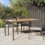 Garden Dining Table Grey 150 x 90 x 75 cm Poly rattan