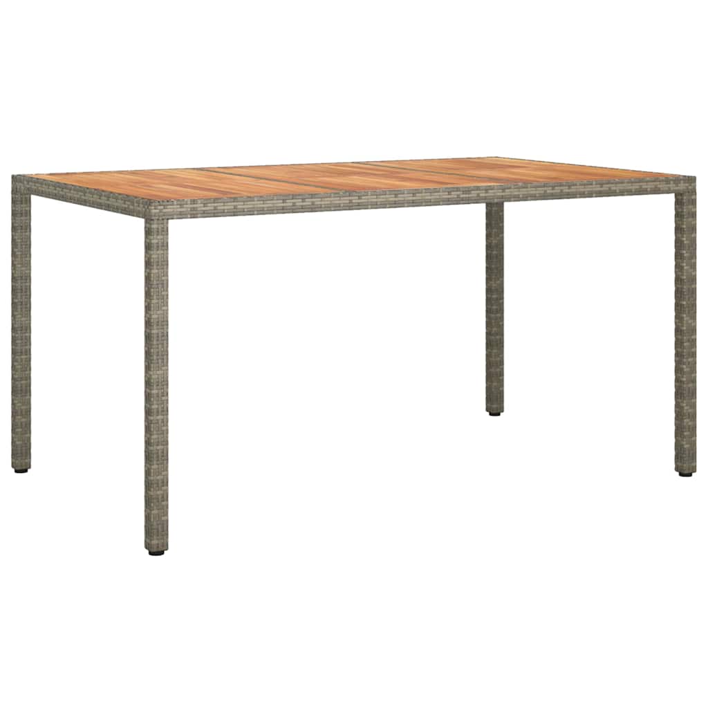 Garden Dining Table Grey 150 x 90 x 75 cm Poly rattan