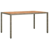 Garden Dining Table Grey 150 x 90 x 75 cm Poly rattan
