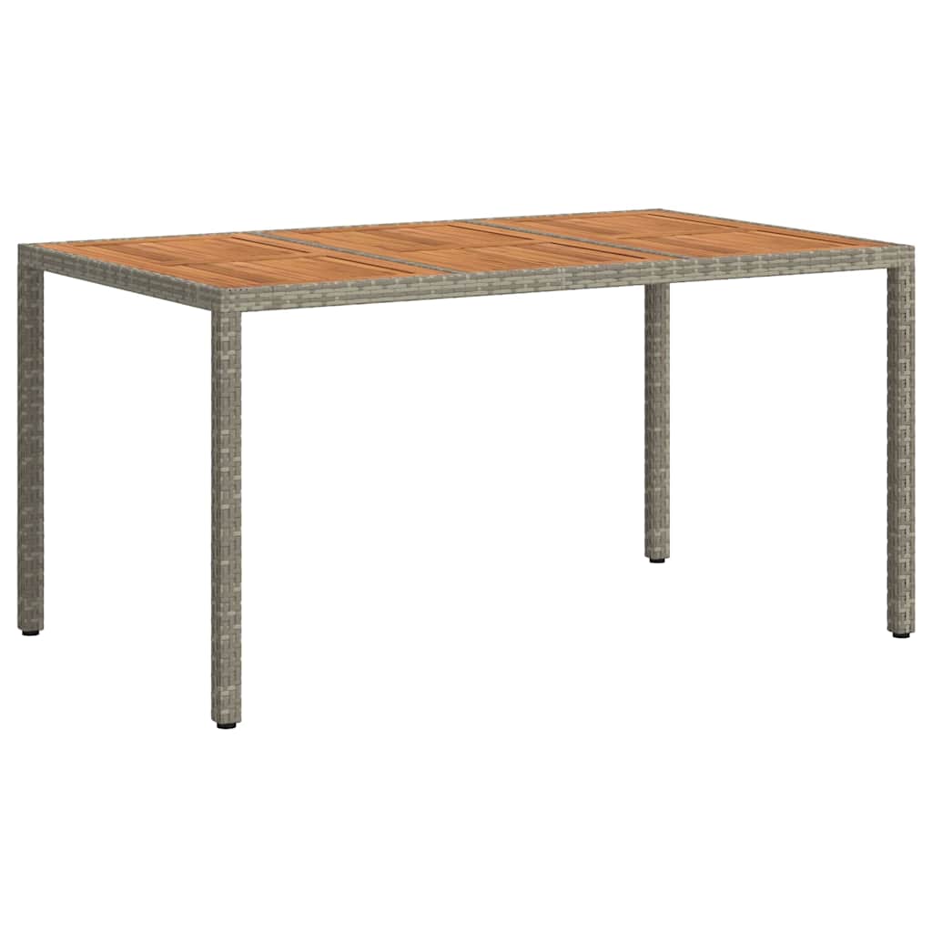 Garden Dining Table Grey 150 x 90 x 75 cm Poly rattan