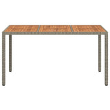 Garden Dining Table Grey 150 x 90 x 75 cm Poly rattan