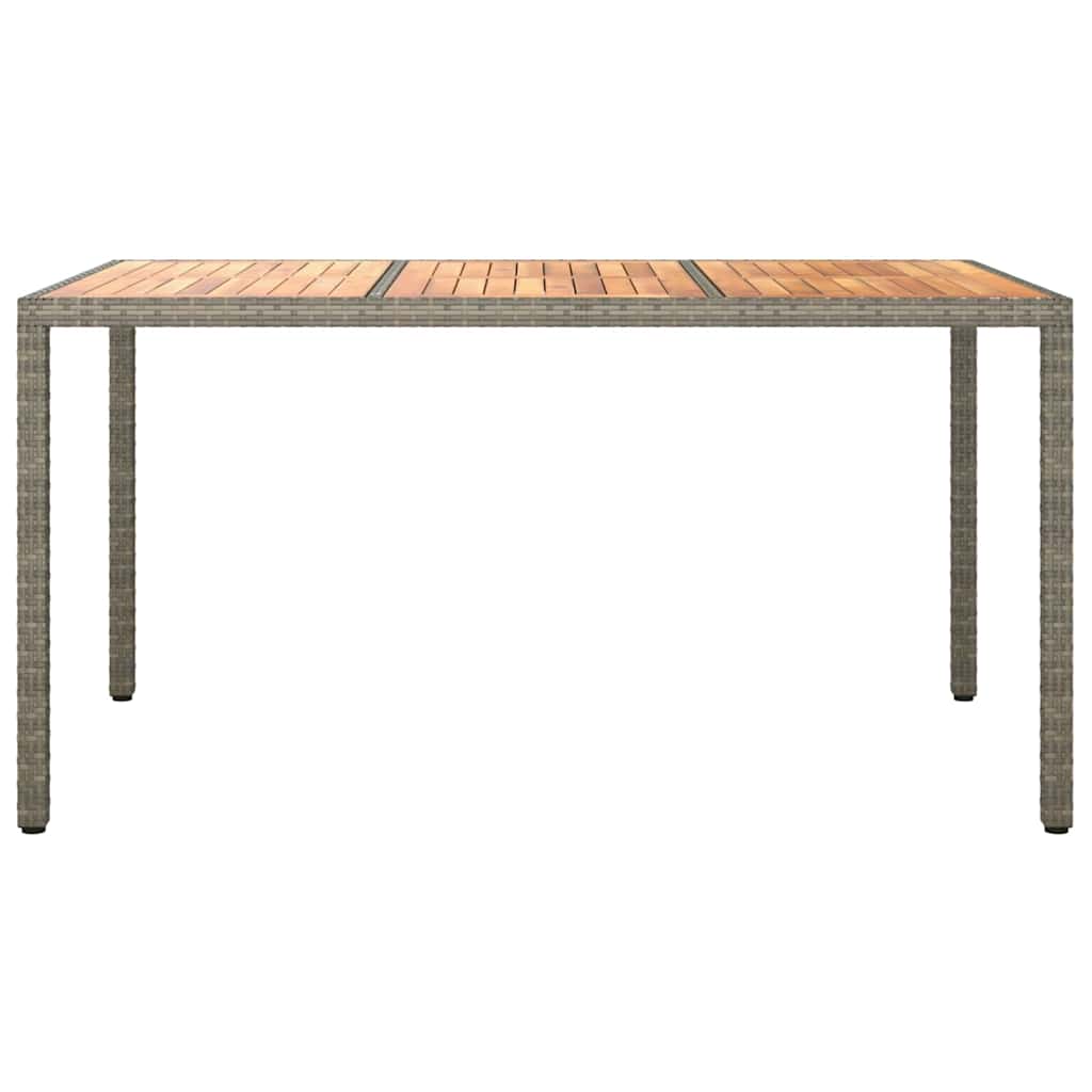 Garden Dining Table Grey 150 x 90 x 75 cm Poly rattan
