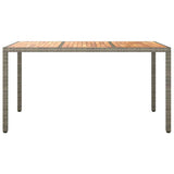 Garden Dining Table Grey 150 x 90 x 75 cm Poly rattan