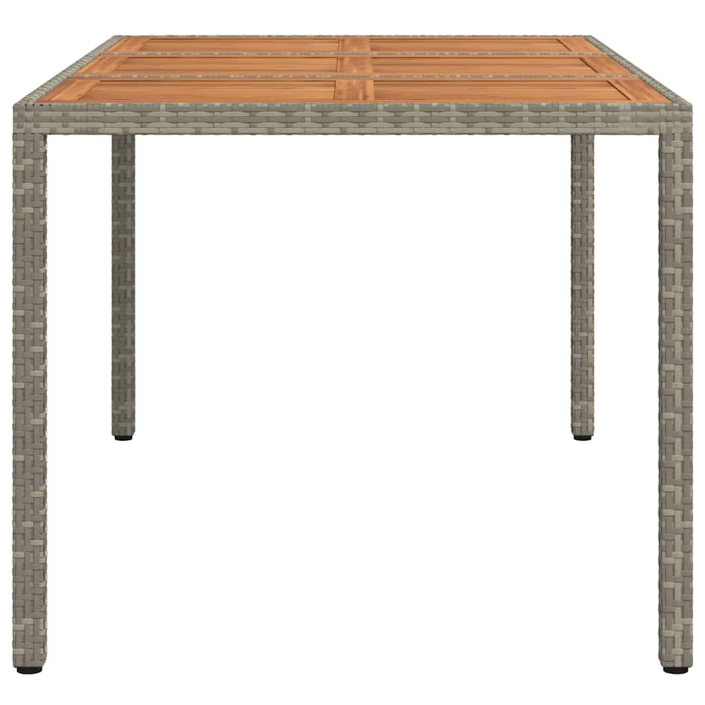 Garden Dining Table Grey 150 x 90 x 75 cm Poly rattan