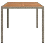 Garden Dining Table Grey 150 x 90 x 75 cm Poly rattan