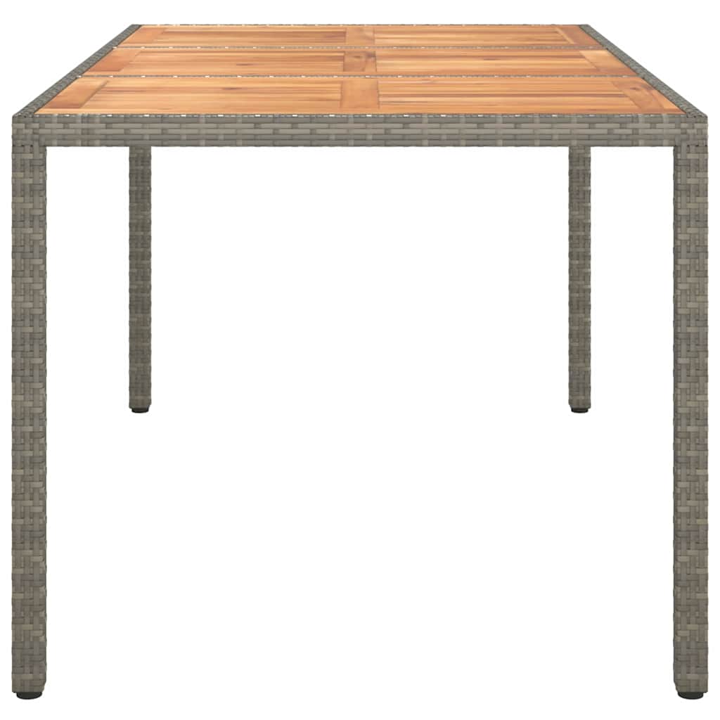 Garden Dining Table Grey 150 x 90 x 75 cm Poly rattan