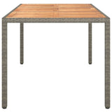 Garden Dining Table Grey 150 x 90 x 75 cm Poly rattan