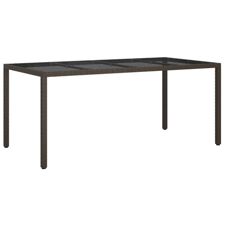 Garden Dining Table Brown 190 x 90 x 75 cm Poly rattan