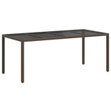 Garden Dining Table Brown 190 x 90 x 75 cm Poly rattan