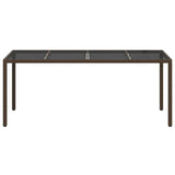 Garden Dining Table Brown 190 x 90 x 75 cm Poly rattan