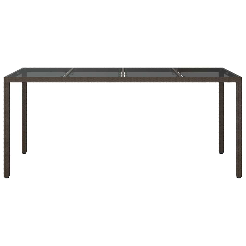 Garden Dining Table Brown 190 x 90 x 75 cm Poly rattan