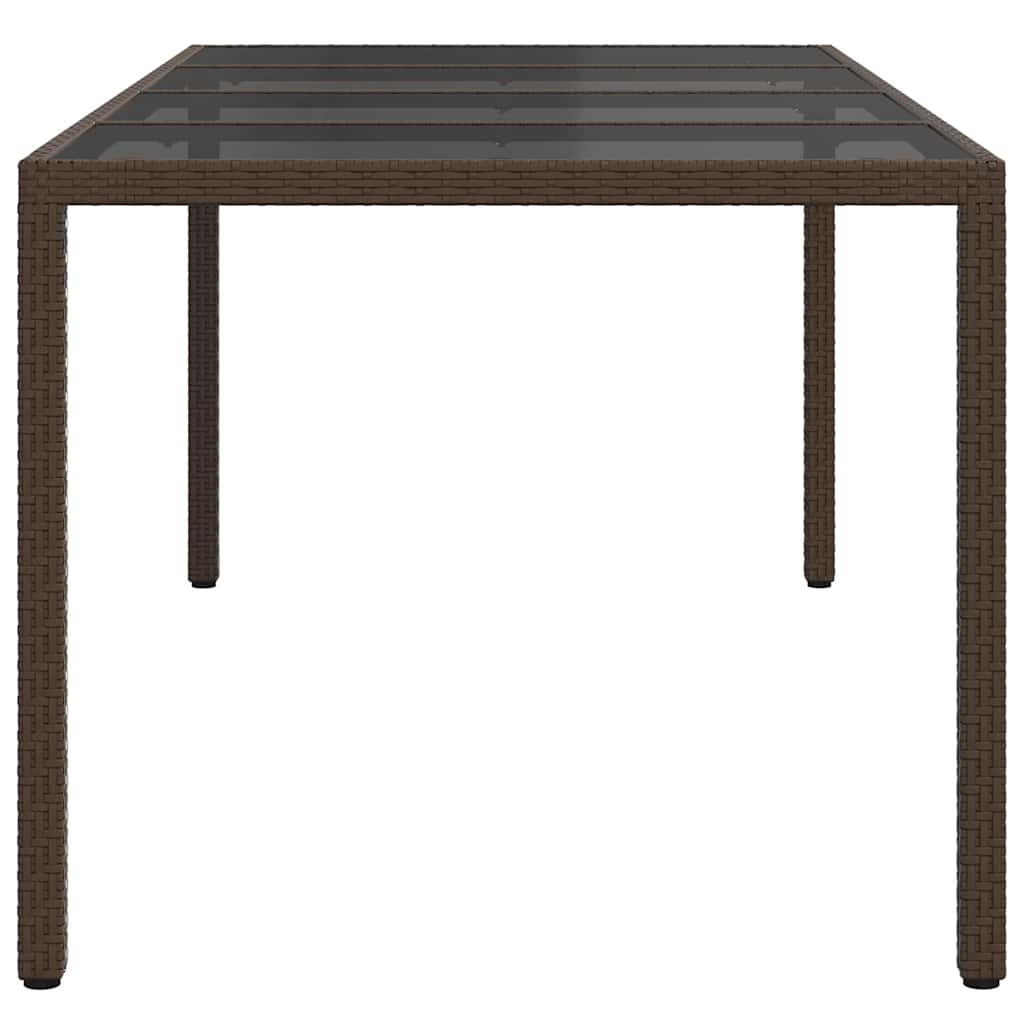 Garden Dining Table Brown 190 x 90 x 75 cm Poly rattan
