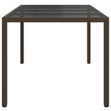 Garden Dining Table Brown 190 x 90 x 75 cm Poly rattan