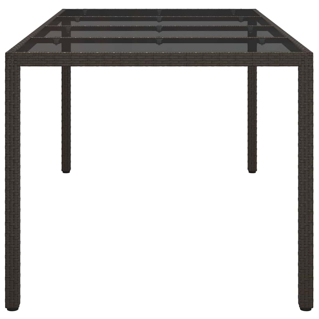 Garden Dining Table Brown 190 x 90 x 75 cm Poly rattan