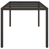 Garden Dining Table Brown 190 x 90 x 75 cm Poly rattan