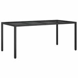 Garden Dining Table Black 190 x 90 x 75 cm Poly rattan
