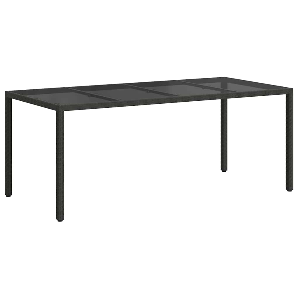 Garden Dining Table Black 190 x 90 x 75 cm Poly rattan