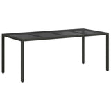 Garden Dining Table Black 190 x 90 x 75 cm Poly rattan