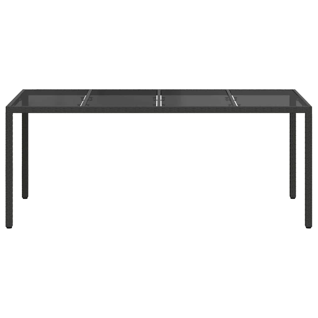 Garden Dining Table Black 190 x 90 x 75 cm Poly rattan