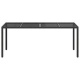 Garden Dining Table Black 190 x 90 x 75 cm Poly rattan