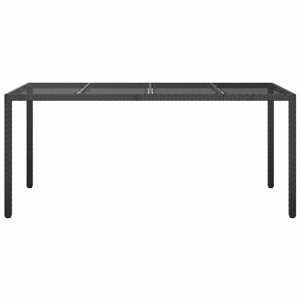 Garden Dining Table Black 190 x 90 x 75 cm Poly rattan
