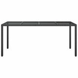 Garden Dining Table Black 190 x 90 x 75 cm Poly rattan