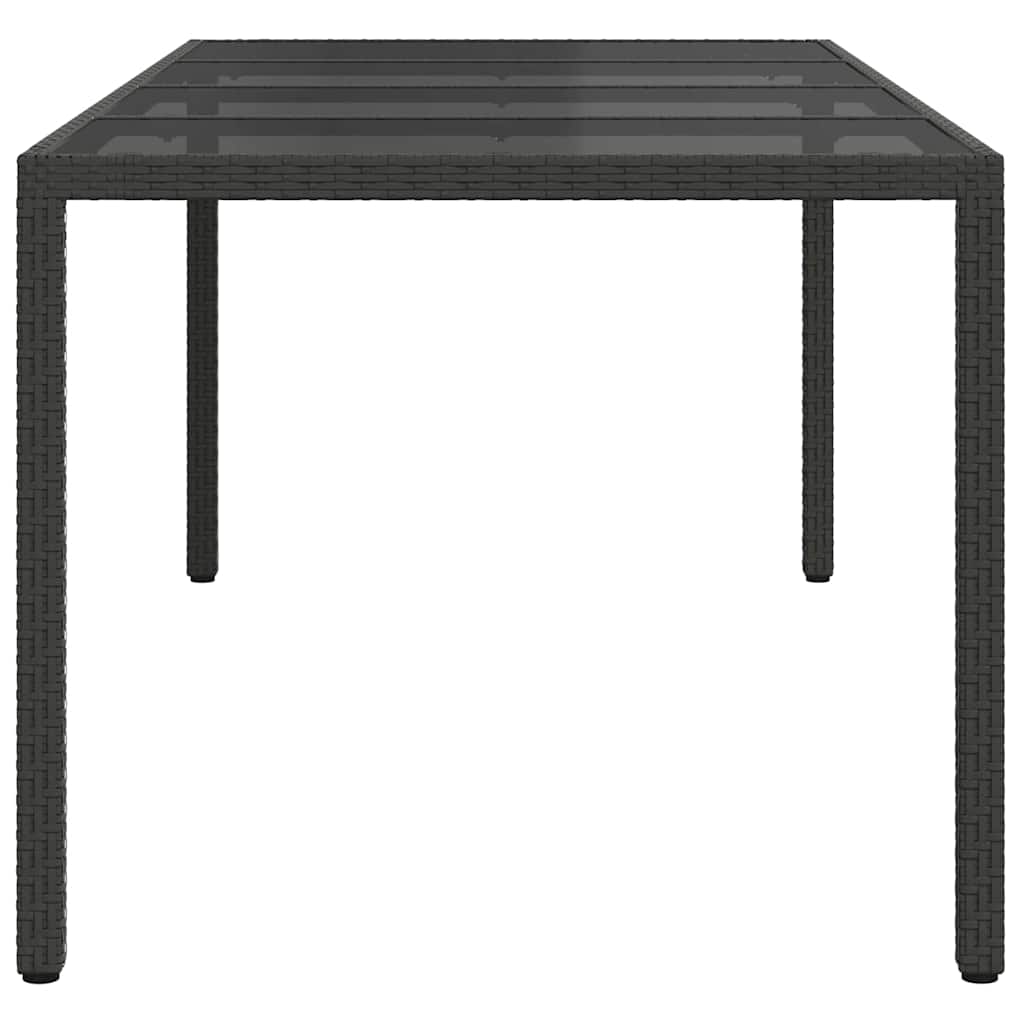 Garden Dining Table Black 190 x 90 x 75 cm Poly rattan