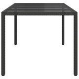 Garden Dining Table Black 190 x 90 x 75 cm Poly rattan