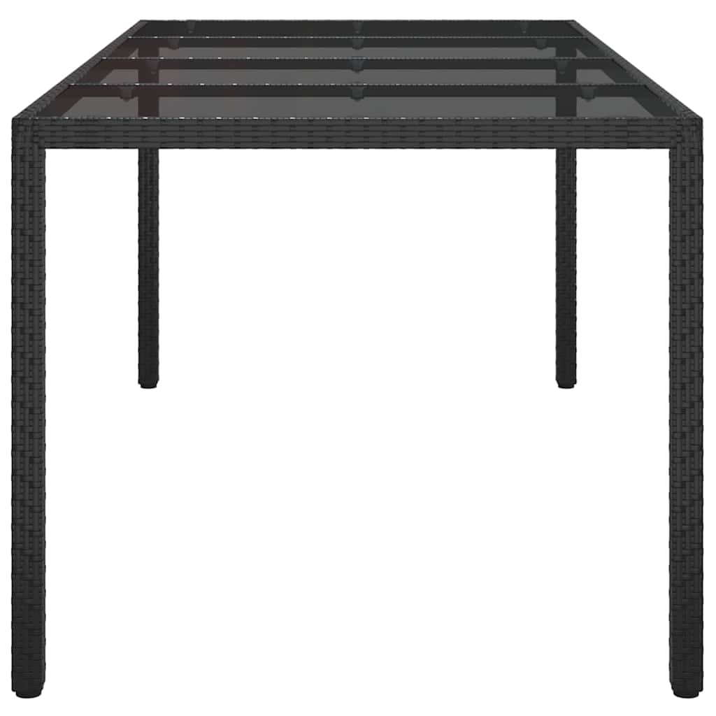 Garden Dining Table Black 190 x 90 x 75 cm Poly rattan