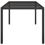 Garden Dining Table Black 190 x 90 x 75 cm Poly rattan