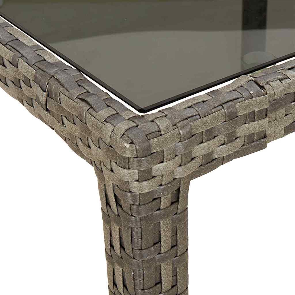 Garden Dining Table Grey 190 x 90 x 75 cm Poly rattan