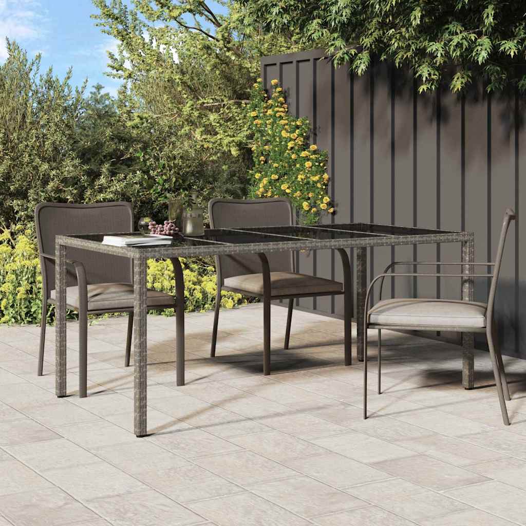 Garden Dining Table Grey 190 x 90 x 75 cm Poly rattan
