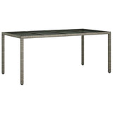 Garden Dining Table Grey 190 x 90 x 75 cm Poly rattan