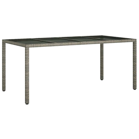 Garden Dining Table Grey 190 x 90 x 75 cm Poly rattan