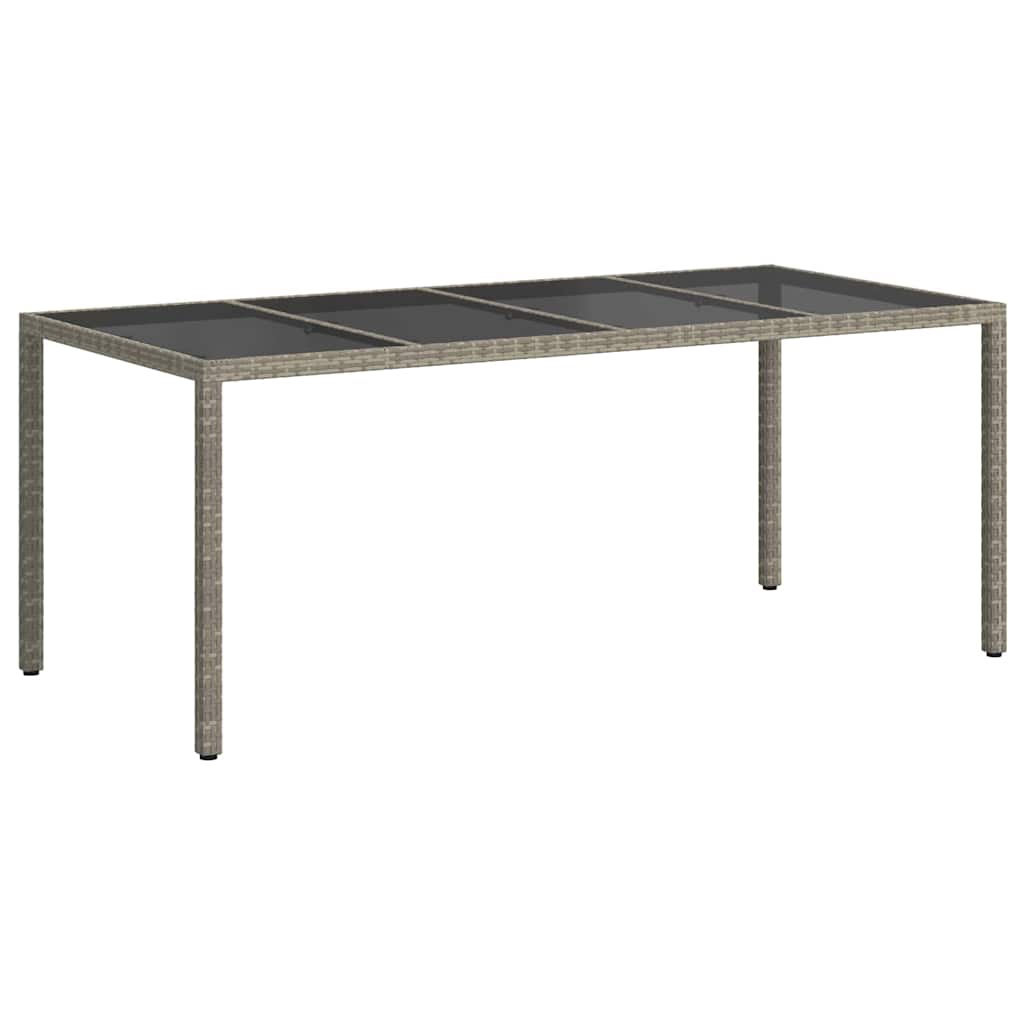 Garden Dining Table Grey 190 x 90 x 75 cm Poly rattan